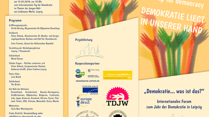 Faltblatt und Plakatgestaltung für Demokratieworkshop