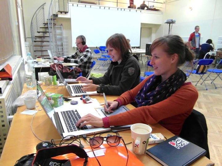 Viel zu tun beim Animationsfilmworkshop nahe Krakau