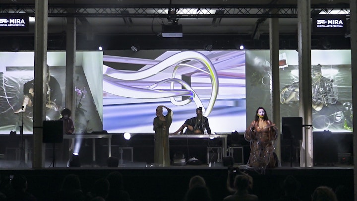 Digital Pleasure - Keiken with Sophie Mars, AGF Hydra, George Jasper Stone and Nati Cerutti  performance at Mira Festival, Barcelona. November 2018.