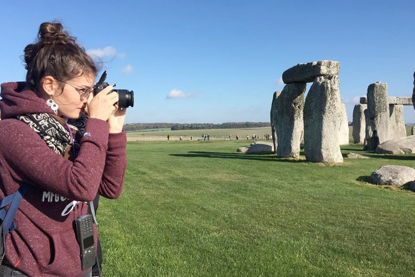 Laure shooting at Stonehenge