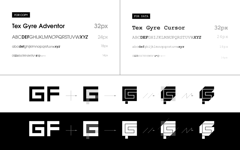 Type, Iconography and Design Language - gmfrmr-01-typefaces-logo_evolution