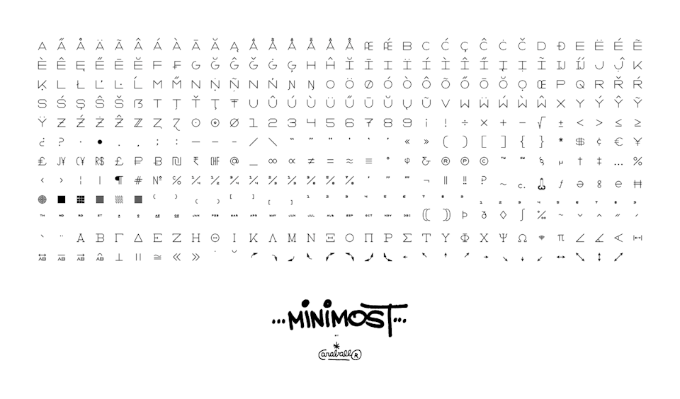 Type, Iconography and Design Language - minimost_typeface-paths