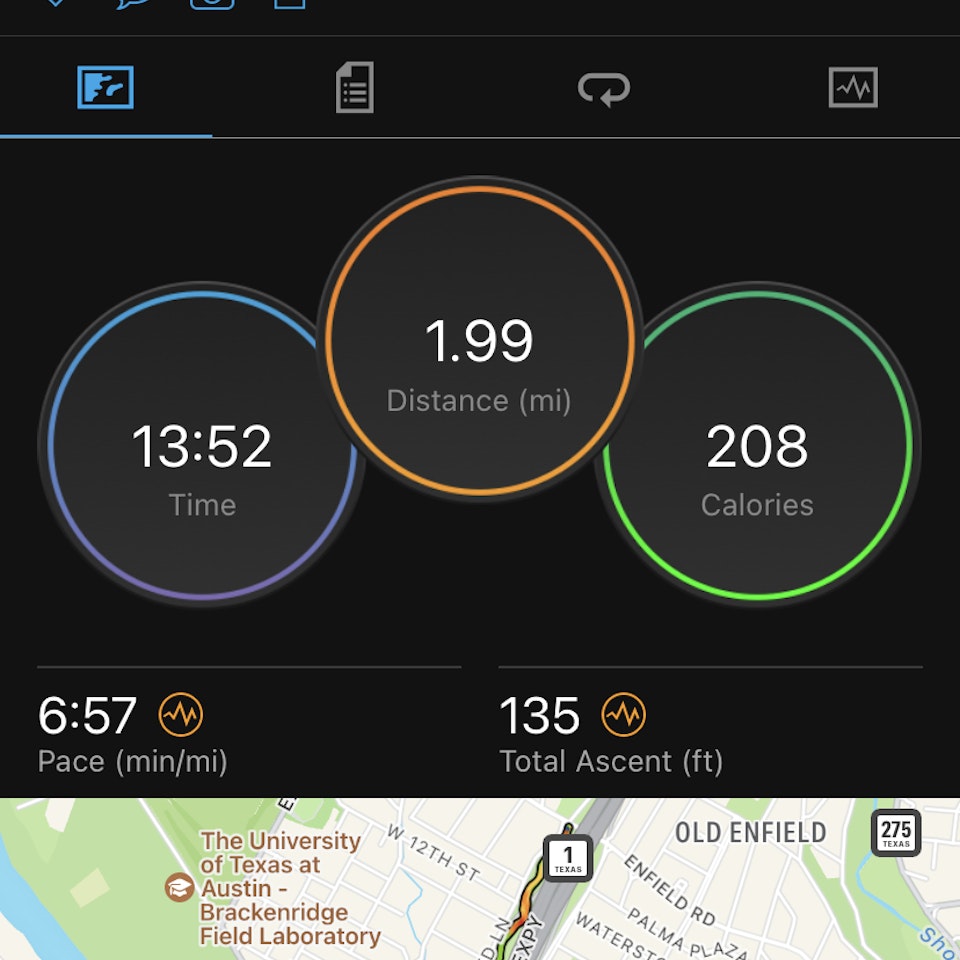 audishores - 1.28 | 5-mile run with 2 miles hard on Johnson Creek Trail