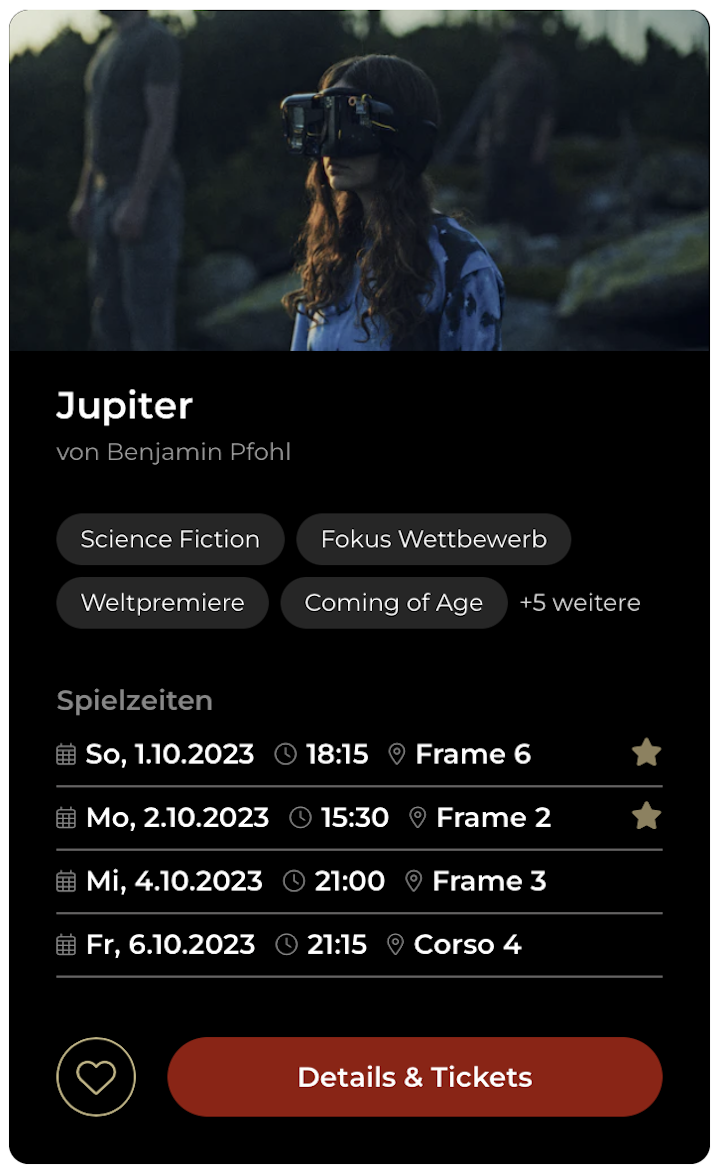 JUPITER feiert Internationale Premiere auf dem 19. Zurich Film Festival