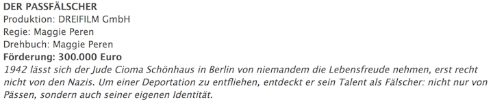FFA fördert "Der Passfälscher"
