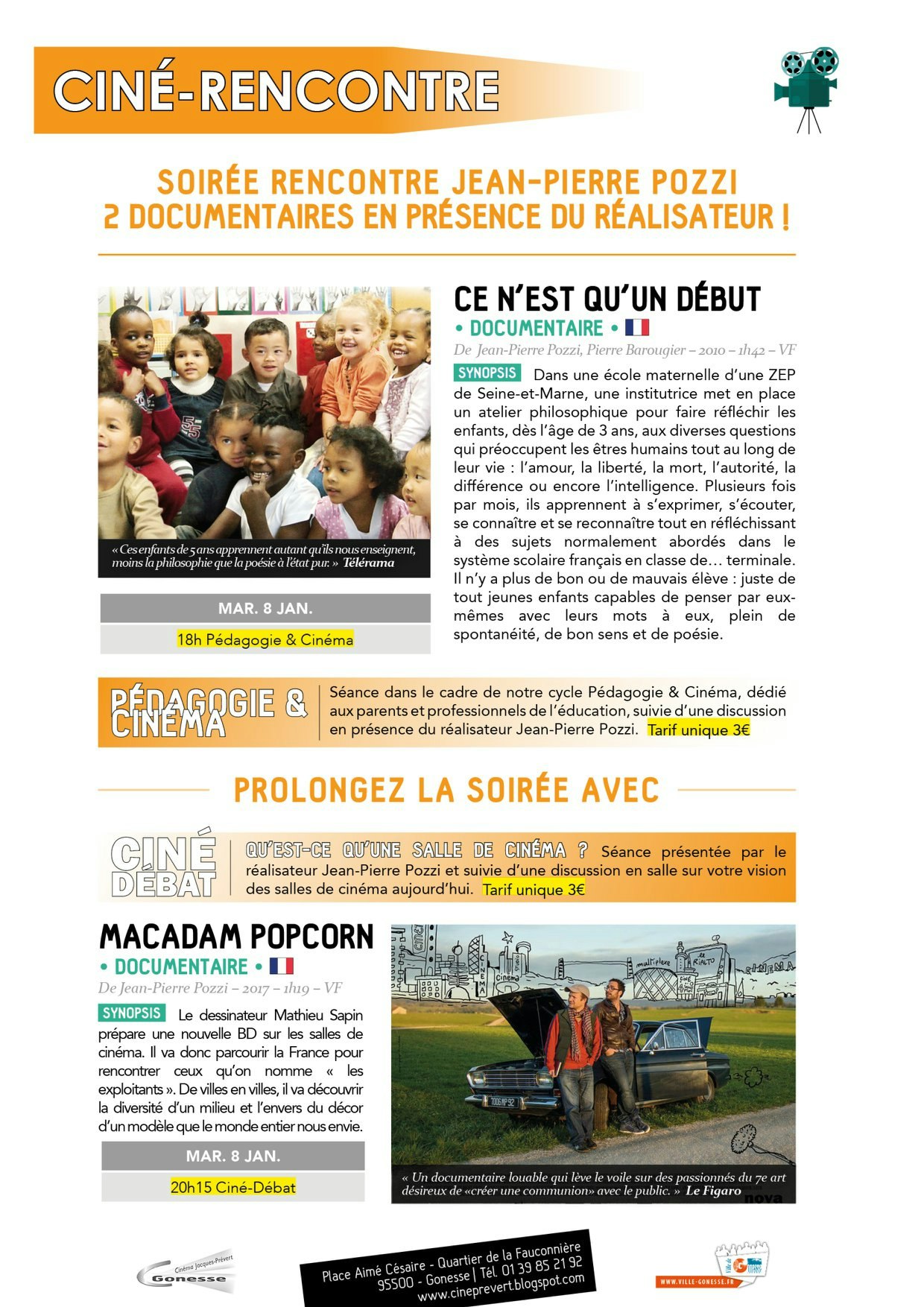 Ciné rencontre cinéma Gonesse Macadam Popcorn Ce n'est qu'un début Ciné rencontre cinéma Gonesse Macadam Popcorn Ce n'est qu'un début