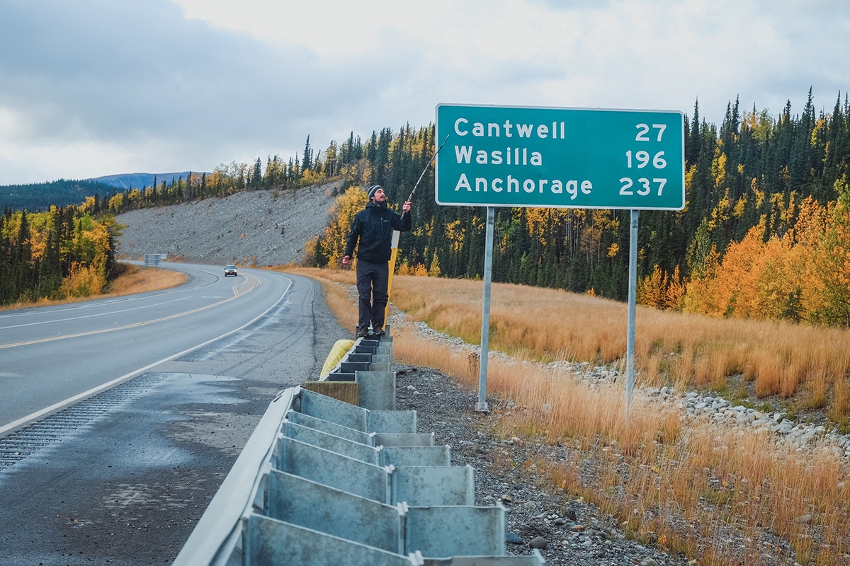 Hitchhiking out of Denali National Park in Alaska