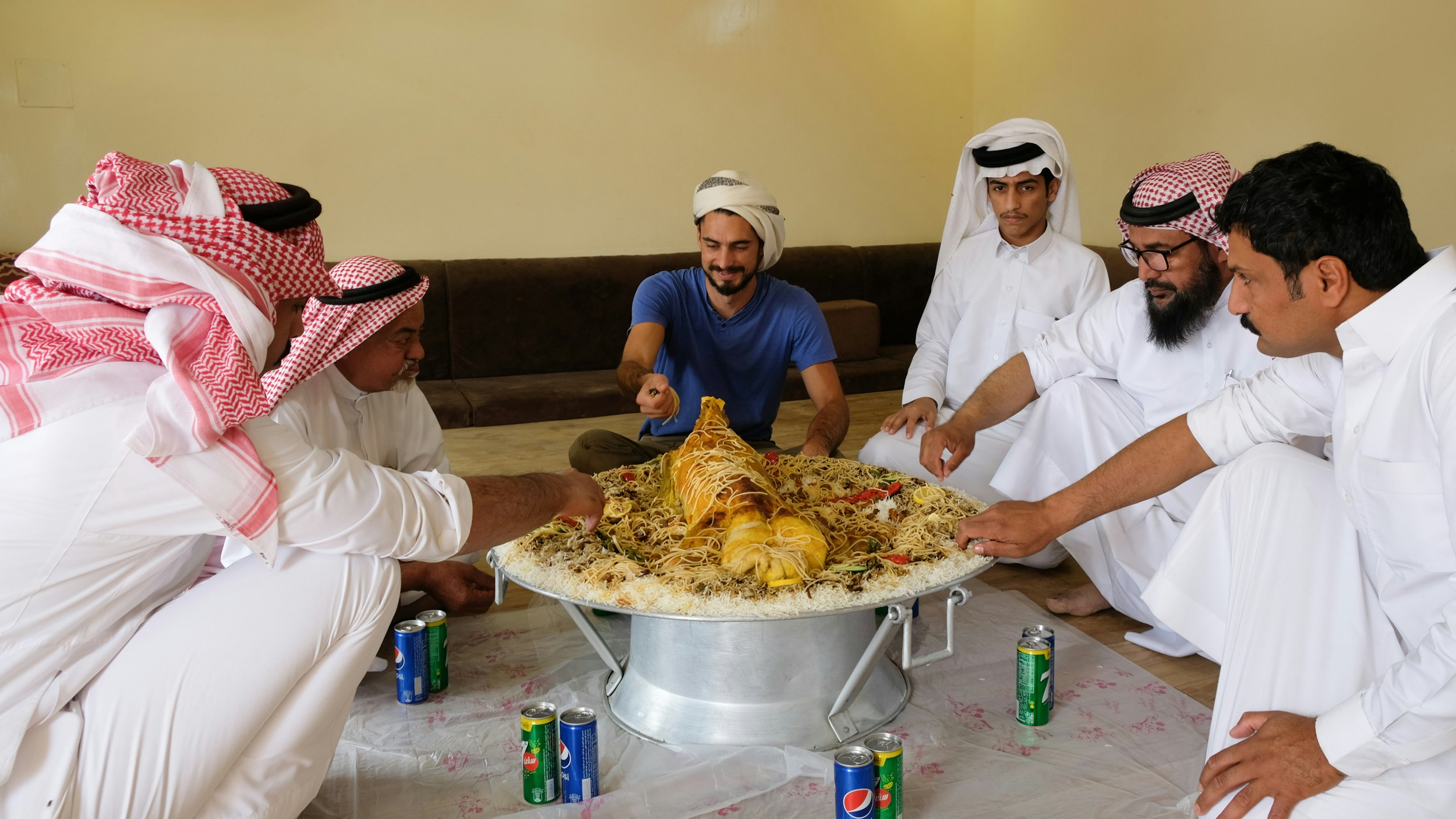 Eating a whole goat in Saudi Arabia