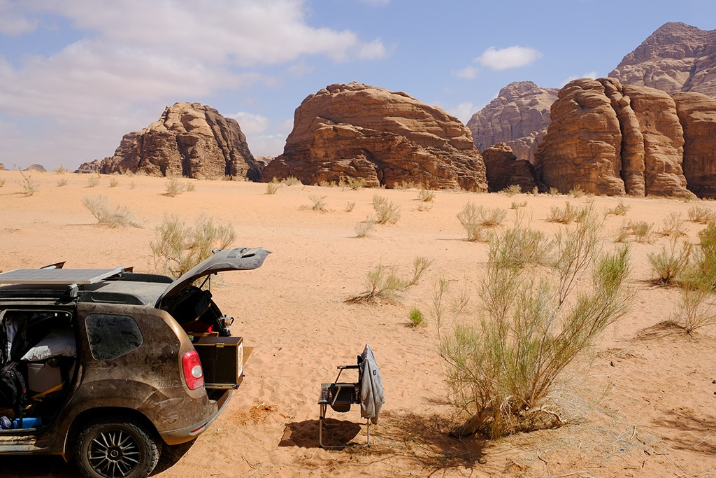 Waking up in Wadi Rum desert in Jordan