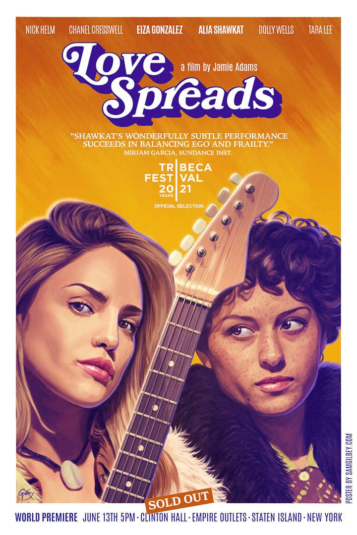 Independent Projects/Private Commissions - Poster for Jamie Adams’ film, Love Spreads, starring Eiza Gonzalez and Alia Shawkat.