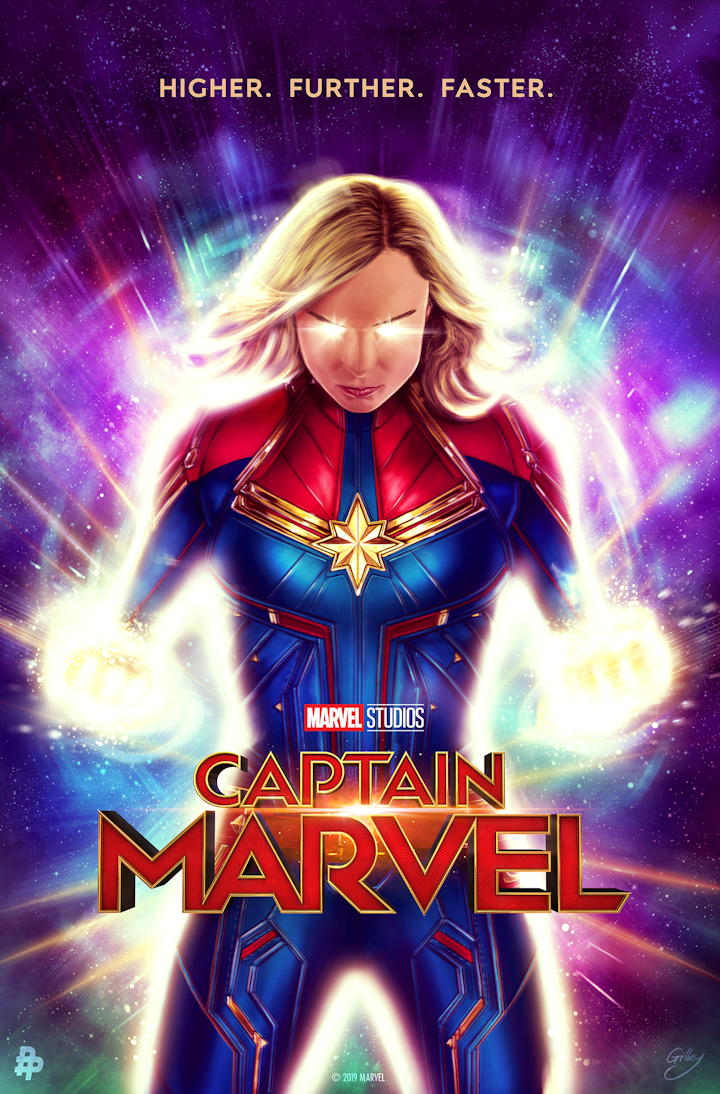 Social Media Marketing - Commissioned by Marvel Studios (via The Poster Posse) for the promotion of Captain Marvel leading up to the theatrical release on social media and at press events.