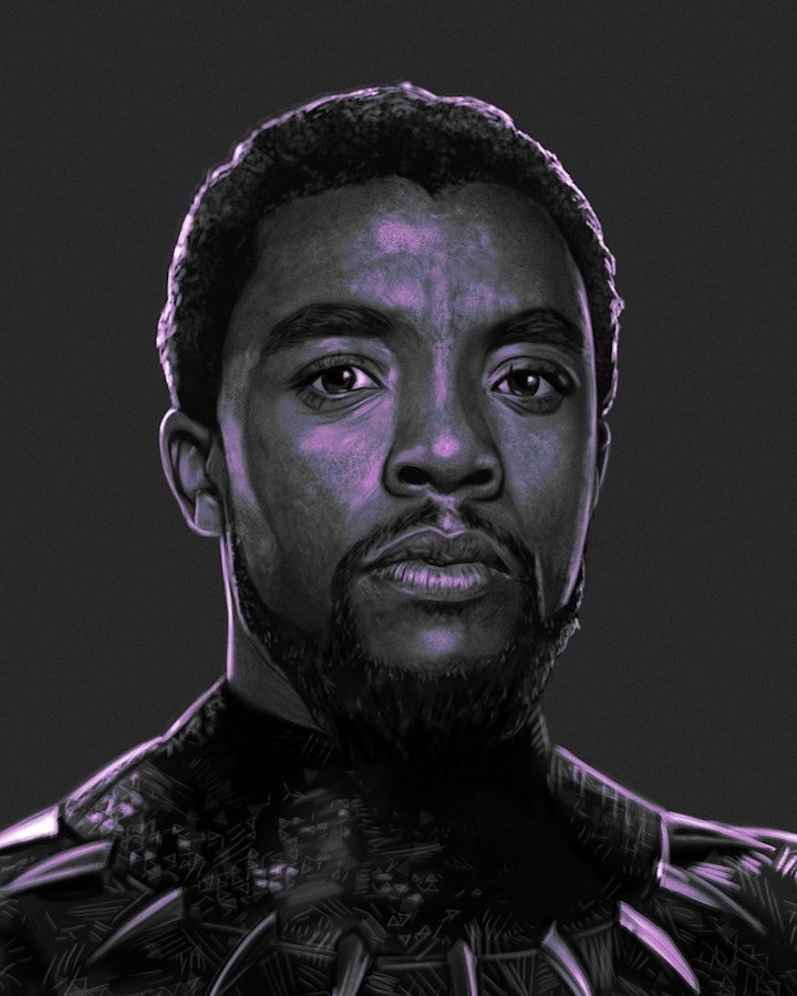 Marvel - Portrait of the late great Chadwick Boseman as The Black Panther.