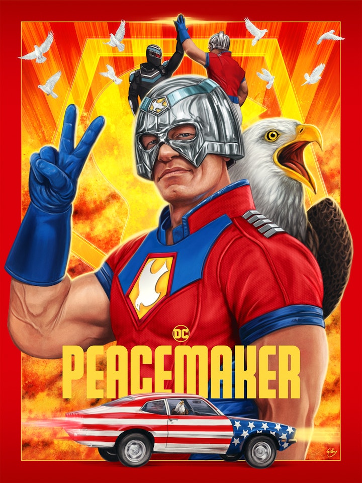 Licensed Prints - Peacemaker (licensed by DC and produced in collaboration with Bottleneck Gallery).