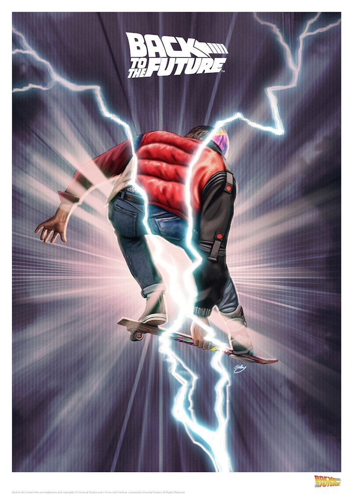 Licensed Prints - Back to the Future Skate/hoverboarding (licensed by Universal Studios and produced in collaboration with Fanattik).