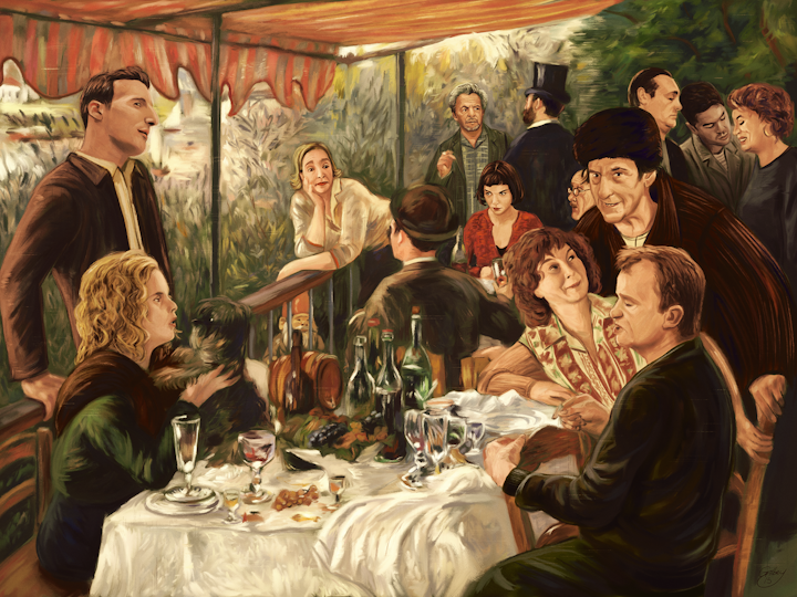 Pop Culture Homage/Parody - 'Luncheon of the New Boating Party (after Renoir) for a group exhibition paying tribute to the works of Jeunet and Caro, Spoke Art, San Fran, May 2015.