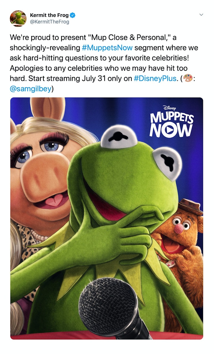 Social Media Marketing - 'Mup Close and Personal' – commissioned by Disney+ (via The Poster Posse) for the social media promotion of Muppets Now.