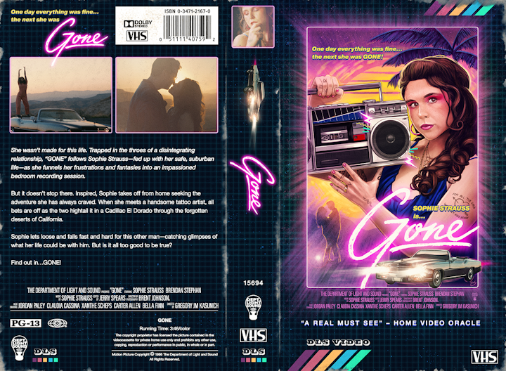 Independent Projects/Private Commissions - Retro VHS-style packaging created to promote Sophie Strass' single and video, Gone, 2020.