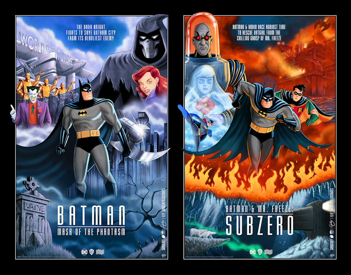 Licensed Prints - Batman: Mask of the Phantasm and Batman & Mr. Freeze: Subzero (licensed by DC/Warner Bros. and produced in collaboration with Bottleneck Gallery).