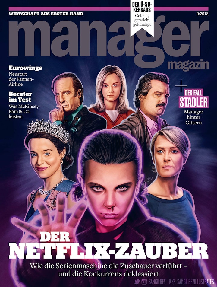 Magazine/Book Covers - 'Netflix Special' – cover for Manager Magazin, September 2018.