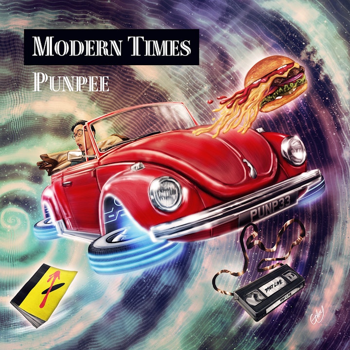 Music and Podcasts - 'Modern Times' Album cover for Japanese hip-hop artist PUNPEE, Summit Records, 2017