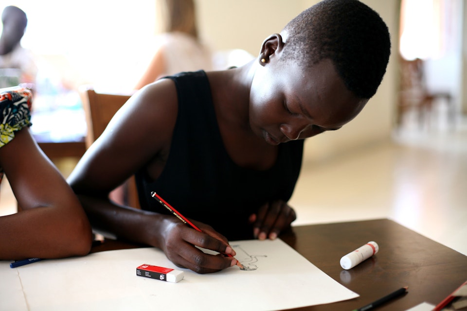 Girls Education South Sudan | Workshop - The grouo identified the themes of conflict, poverty, and social attitudes to make films about. Photo: Josie Gallo