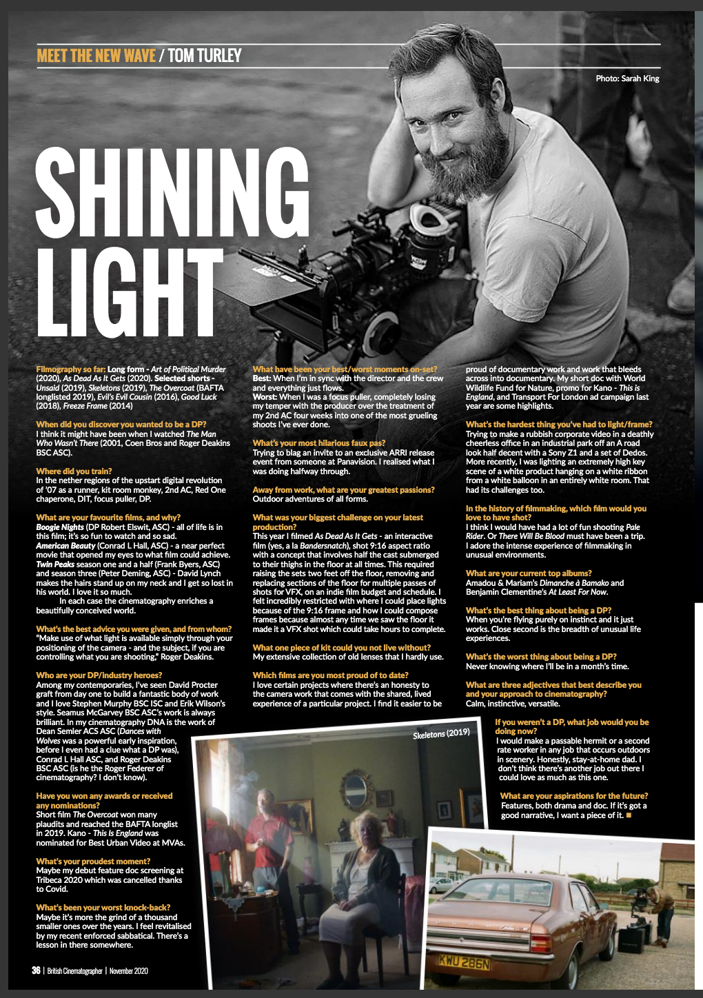 Tom Turley British Cinematographer Magazine Feature