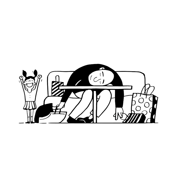 F&B_Illustration_NAPKIN04_Shopaholic -