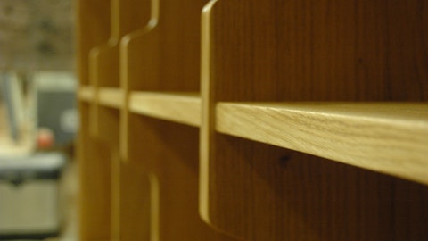 Oak Record Shelves