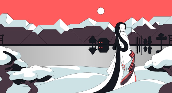 Emile the Illustrator - Yuki Onna_gradient 3_added colour