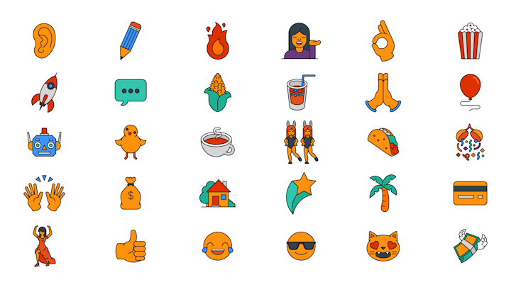 Emile - BW emoji set