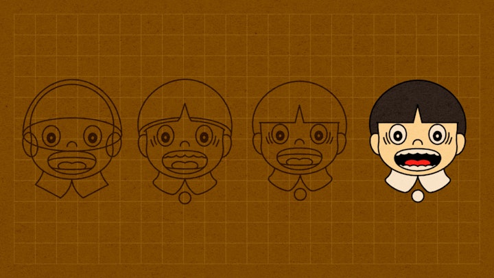Emile the Illustrator - head breakdown 2