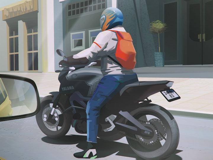 Illustration bora-demirbilek-motorcyclist-p11