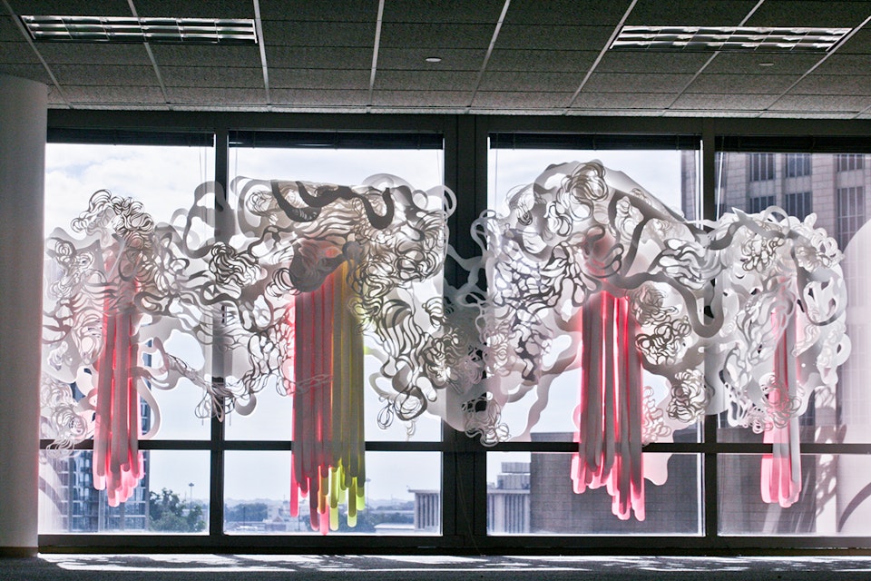 site specific - hand cut paper & acrylic