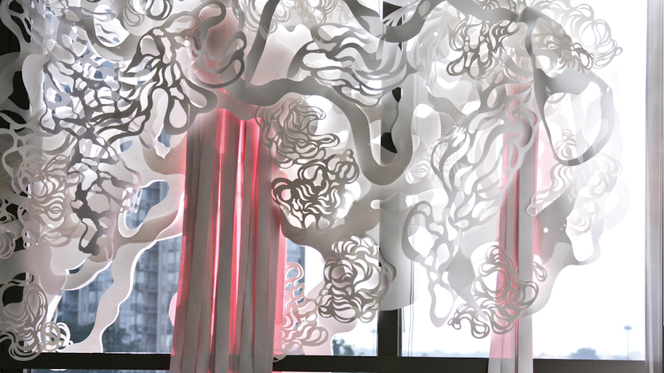 site specific - hand cut paper & acrylic