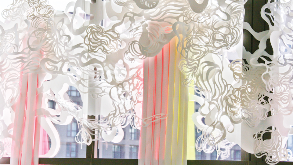 site specific - hand cut paper & acrylic