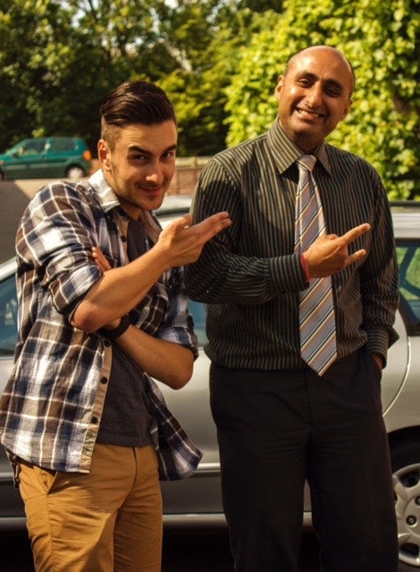 Shalinder Bassi with second A.D. Darren Baba on the set of NO LOVE LOST