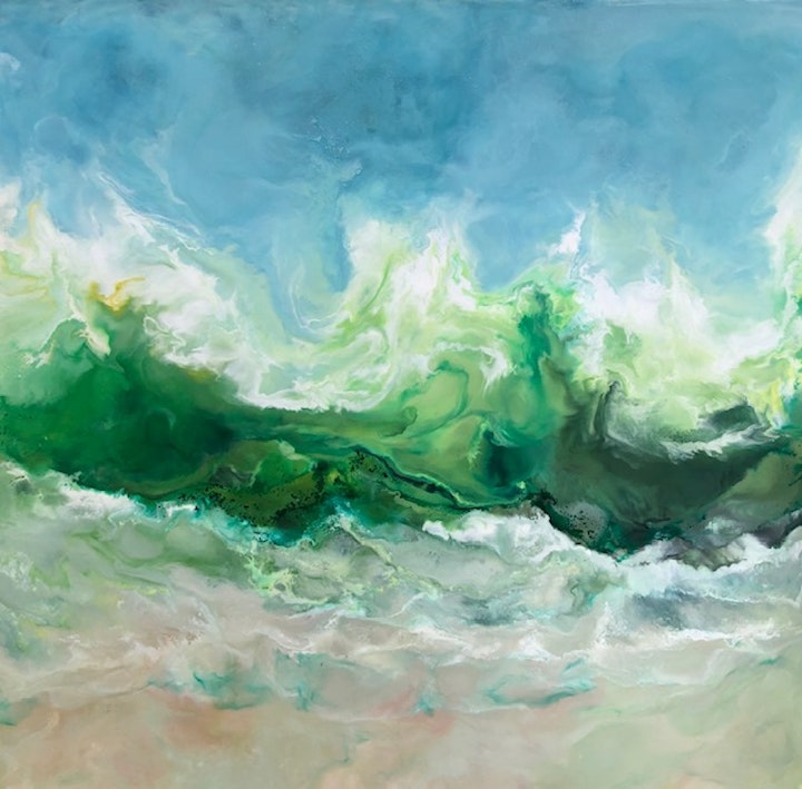 Break Away, Ruth Hamill, encaustic on canvas, 24x24 inches