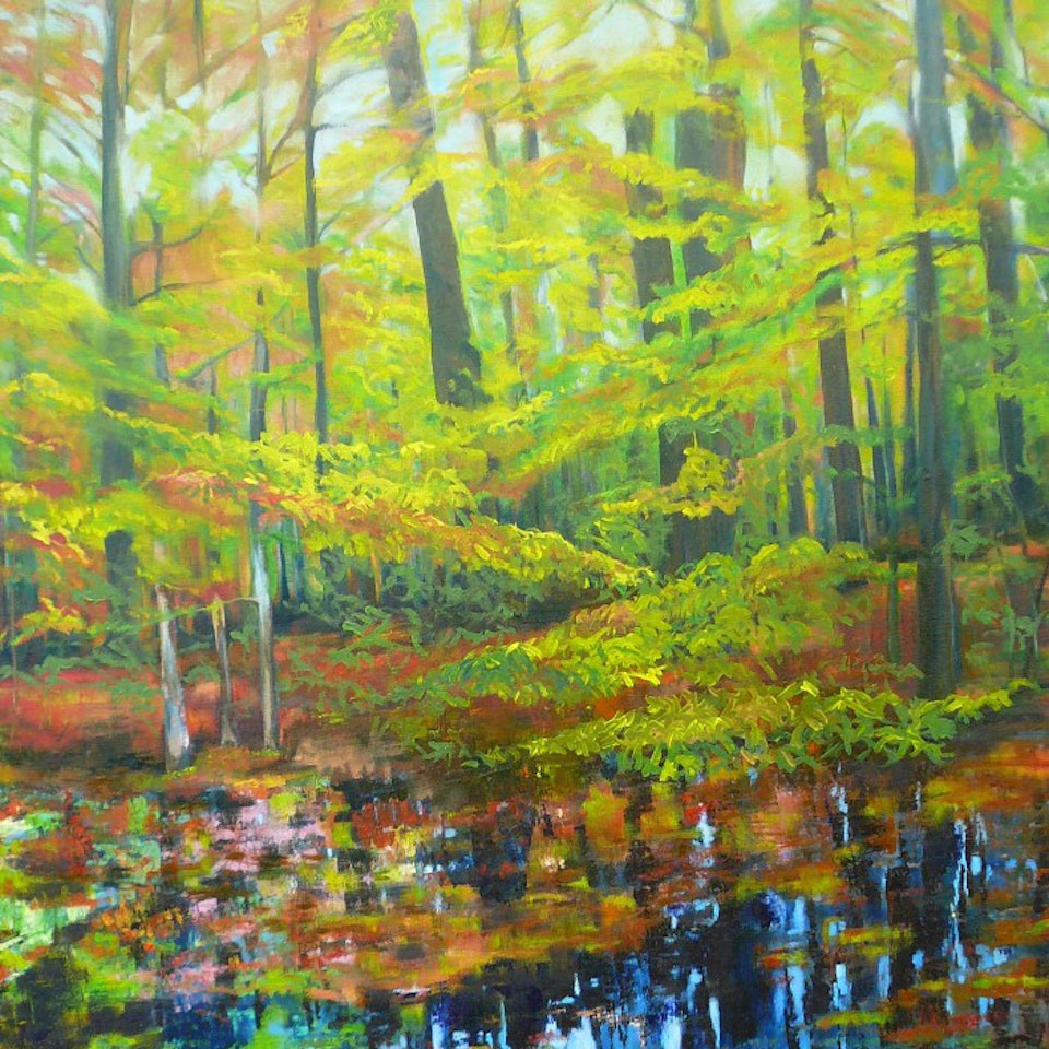 Oil on Canvas In the Forest, at Pond's Edge I, 30x40 oil on canvas, 2009