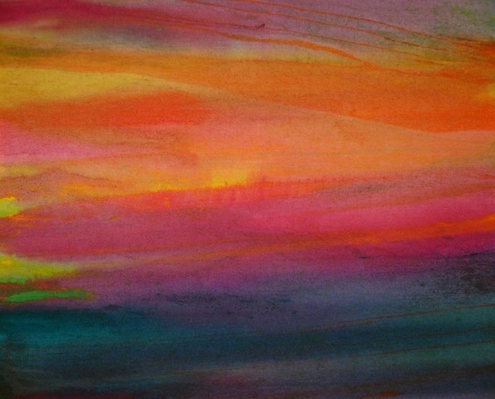 Ruth Hamill, Sunset Unlike Any Other, 2006, oil on raw canvas, 30x30 inches