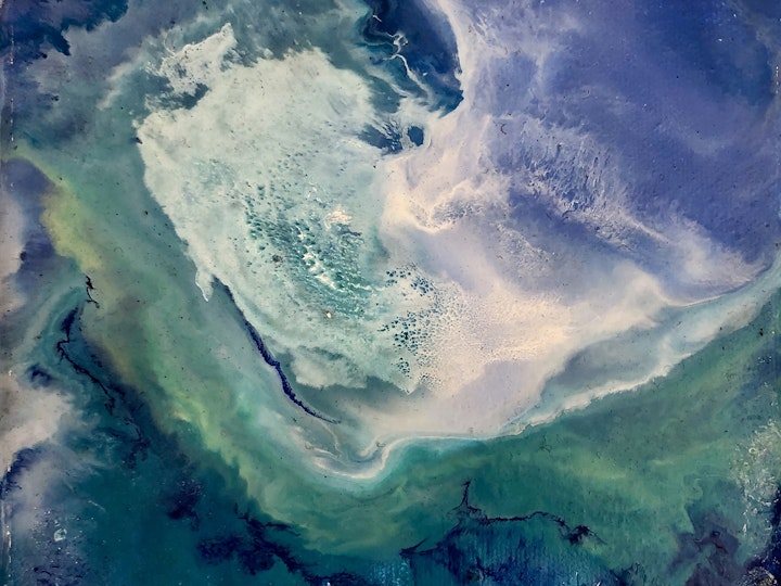 Courage, Encaustic on Canvas, 6x6 inches