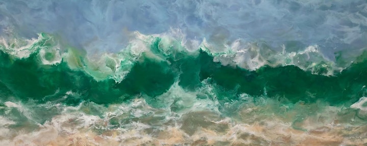 Forthright, Ruth Hamill, encaustic on canvas, 24x60 inches