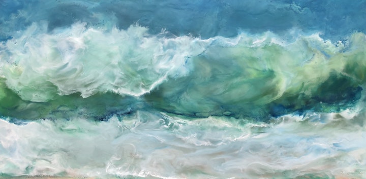 Day Dream, Ruth Hamill, encaustic on canvas, 18x36 inches