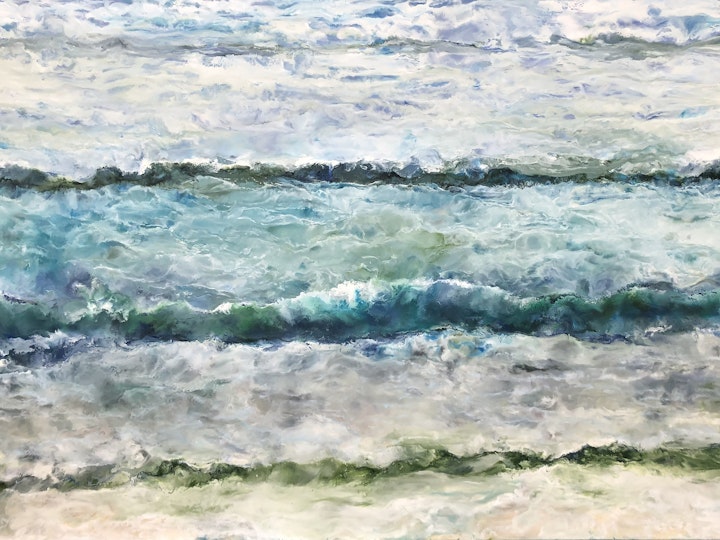 Relentless, encaustic on canvas, 40x60 inches