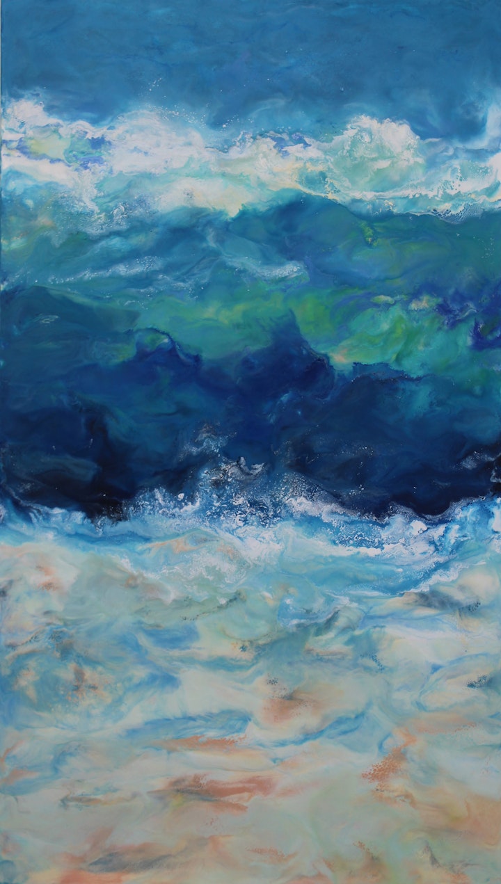 Float, encaustic on canvas, 42x24 inches