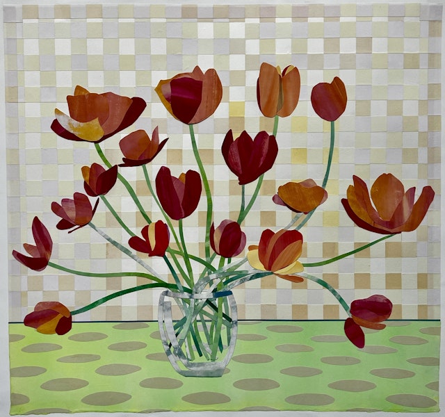 seventeen tulips, 36x38 inches