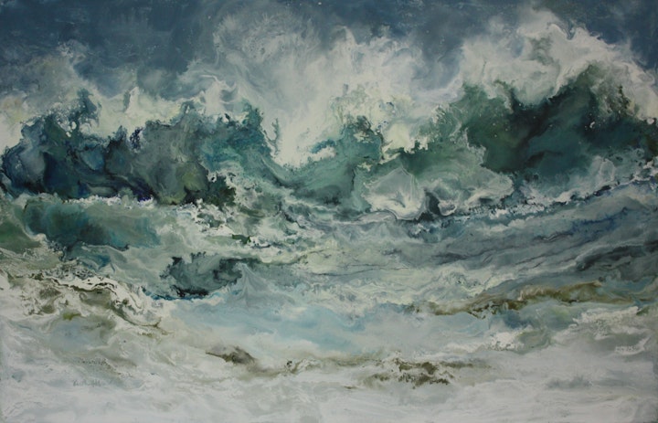 Pictured in Art New England Magazine, January/February 2015, and exhibited in the Copley Society of Art, Boston, New Members Exhibition, January 2015 (Tide Coming Up, 22x34, encaustic on canvas)
