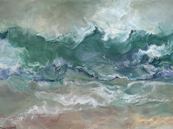 Lucky Day, encaustic on canvas, 20x38 inches