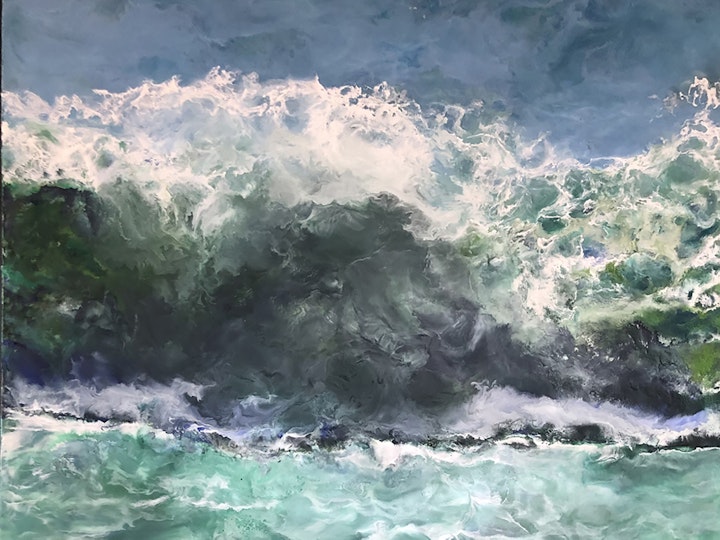 What Lay Ahead, Ruth Hamill, Encaustic on Canvas, 60x40 inches