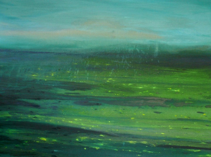 Ruth Hamill, Far Out, 2006, oil on raw linen, 34x54 inches