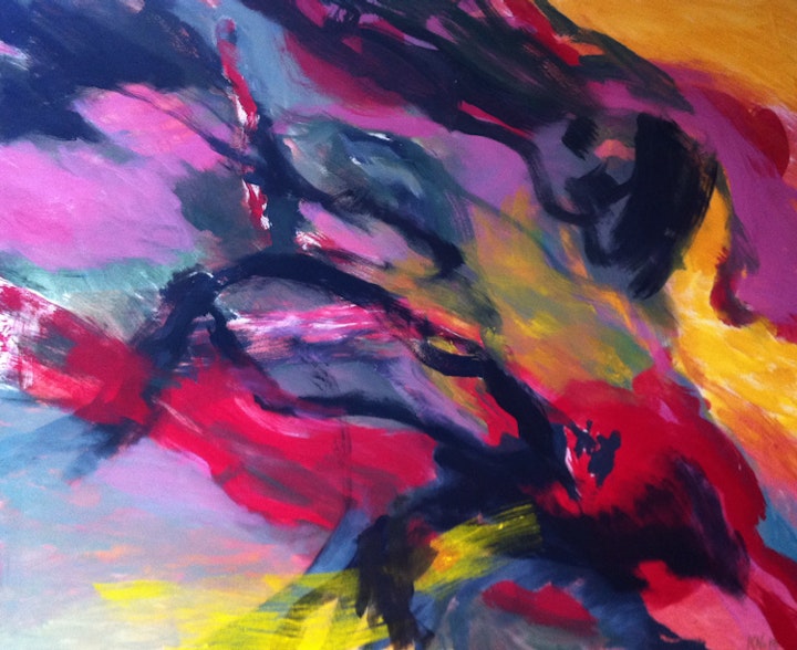 Ustyrligliggende - Ustyrlig
Format 140 x 115 cm. Egg olje tempera på lerret.